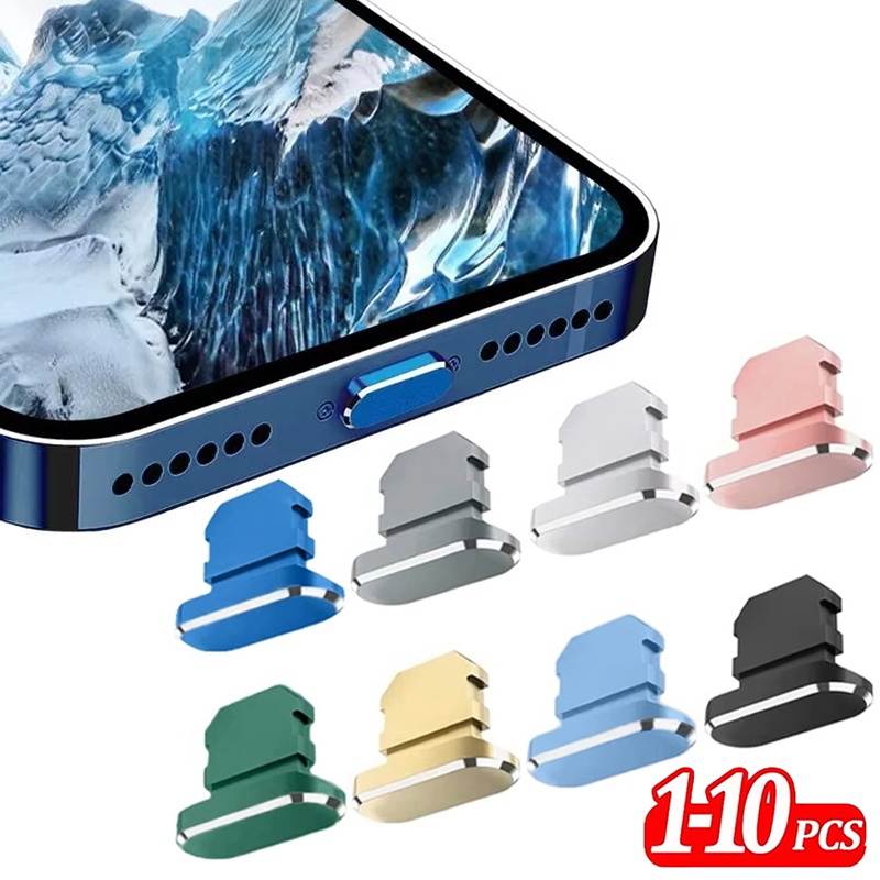 Phone Accessories Online - 2-10pcs Metal Dust Plug Charging Port