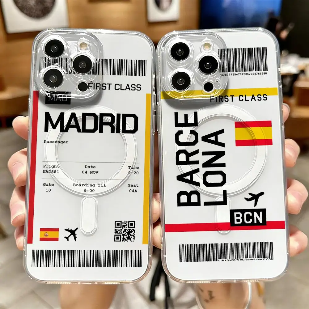 Travel Plane Ticket Spain Phon - Phone Case Clear recension och pris